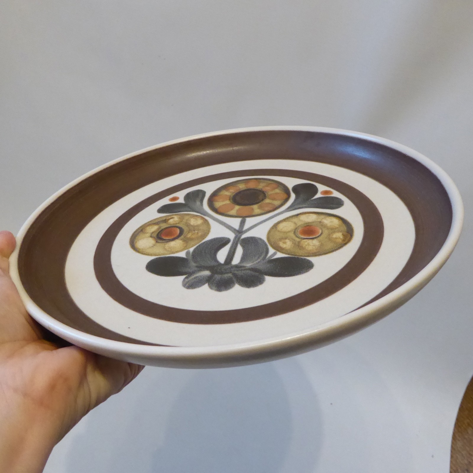 Denby Langley Mayflower large vintage dinner plate, 10" 25cm stoneware pottery - Image 6
