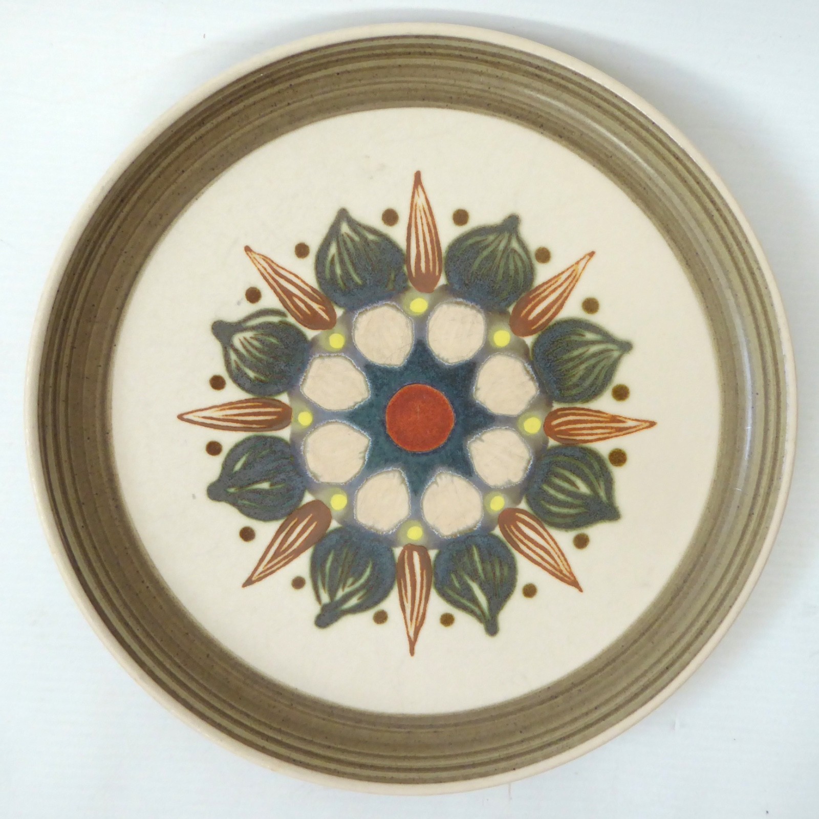 Denby Langley Sherwood 8" 20.5cm stoneware pottery plate. Vintage retro 1970s