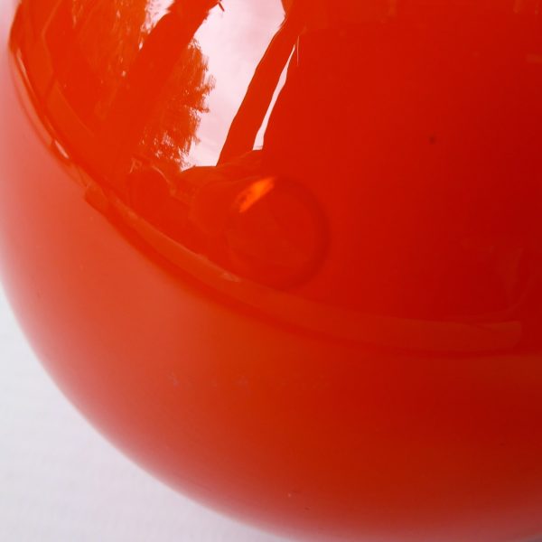 Elme Sweden Scandinavian orange cased art glass vase, vintage Swedish. Borgarp - Image 11