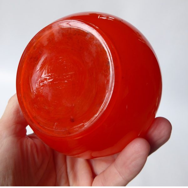Elme Sweden Scandinavian orange cased art glass vase, vintage Swedish. Borgarp - Image 12