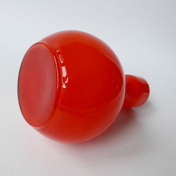 Elme Sweden Scandinavian orange cased art glass vase, vintage Swedish. Borgarp - Image 13