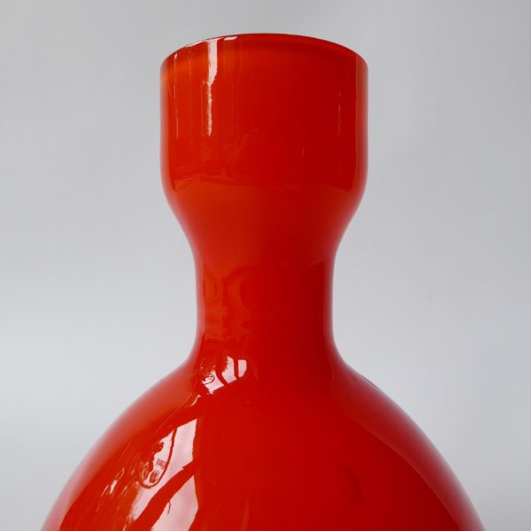 Elme Sweden Scandinavian orange cased art glass vase, vintage Swedish. Borgarp - Image 7