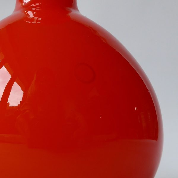 Elme Sweden Scandinavian orange cased art glass vase, vintage Swedish. Borgarp - Image 10