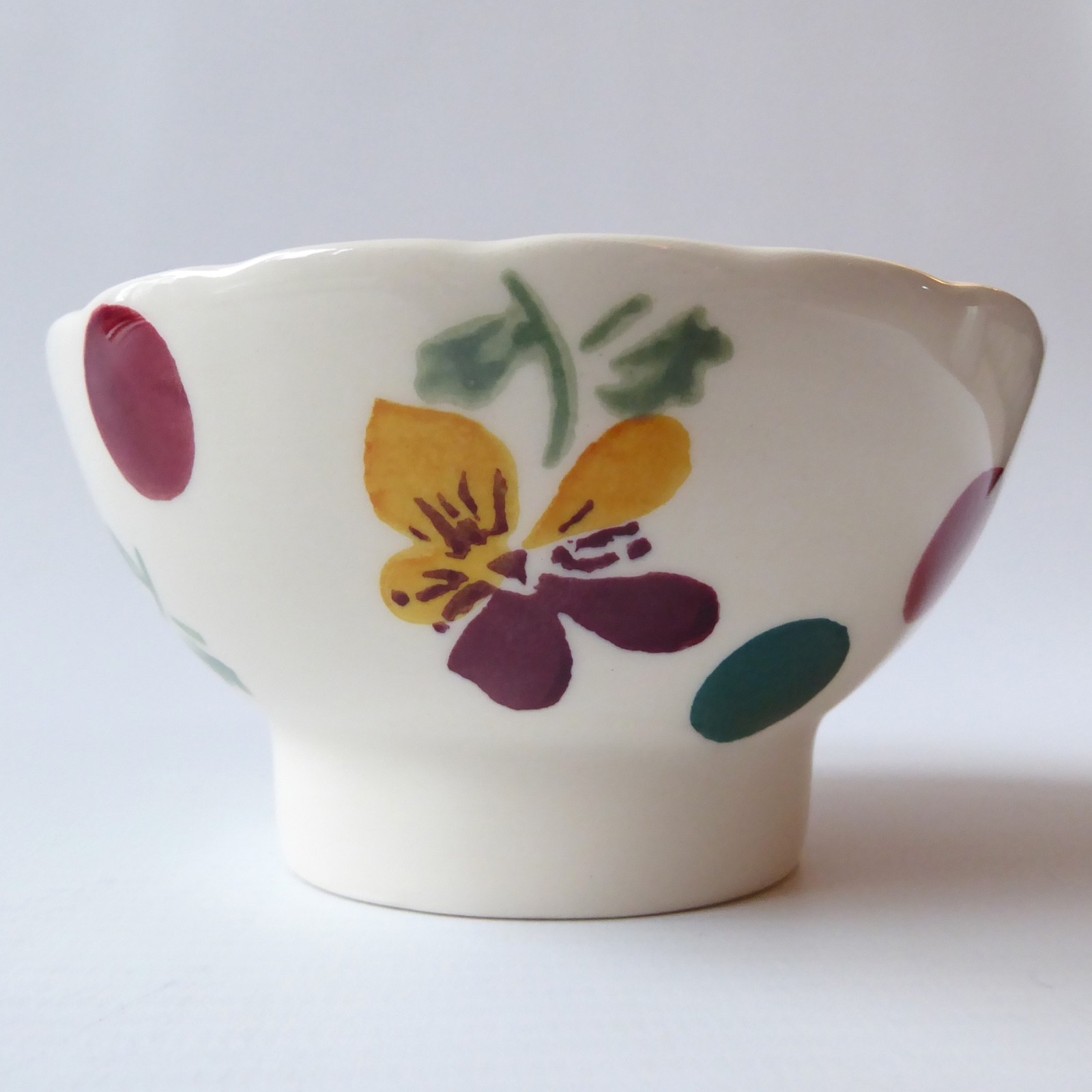 Emma Bridgewater Polka Dot & Pansy small fluted dip bowls, discontinued 2014 - Image 7