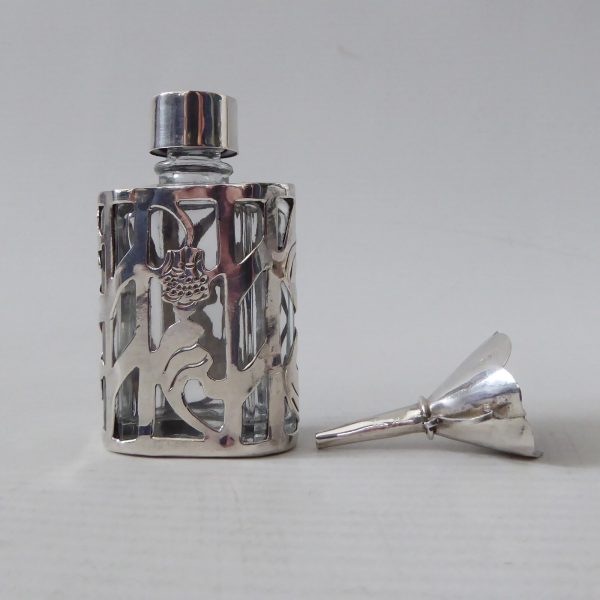 Hallmarked Ari D Norman sterling silver scent perfume bottle +funnel vintage '83