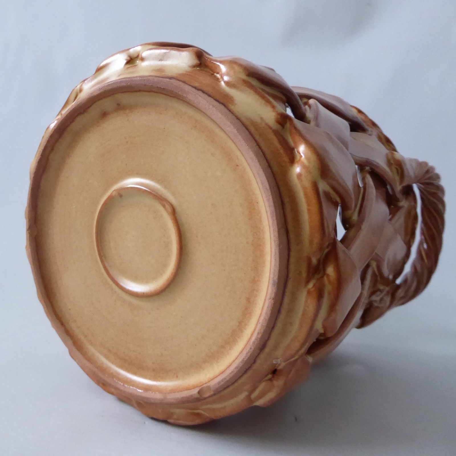 Handmade pottery basket planter, plant pot holder. Large ceramic glazed clay - Image 12