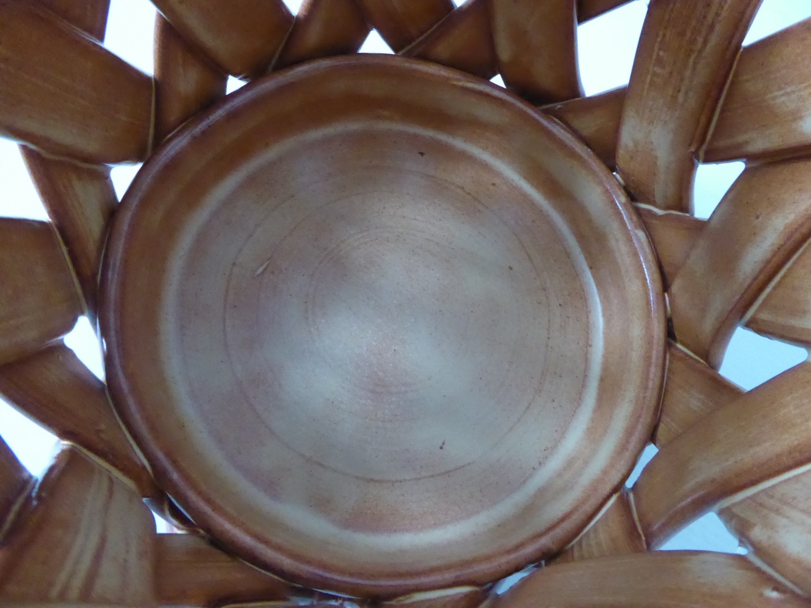 Handmade pottery basket planter, plant pot holder. Large ceramic glazed clay - Image 9