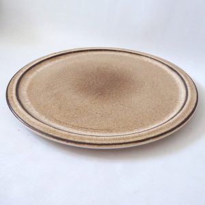 Iden Pottery studio pottery large 13" round flat plate serving platter, vintage