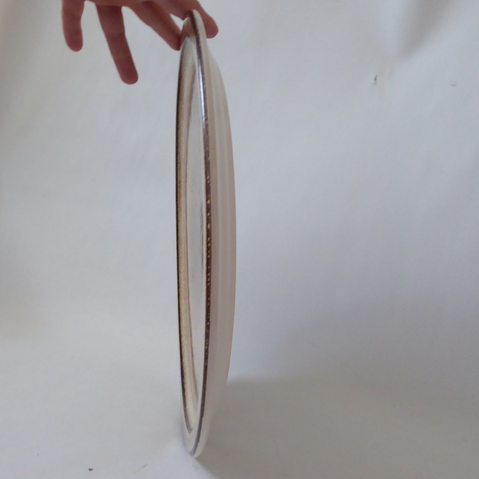 Iden Pottery studio pottery large 13" round flat plate serving platter, vintage - Image 6