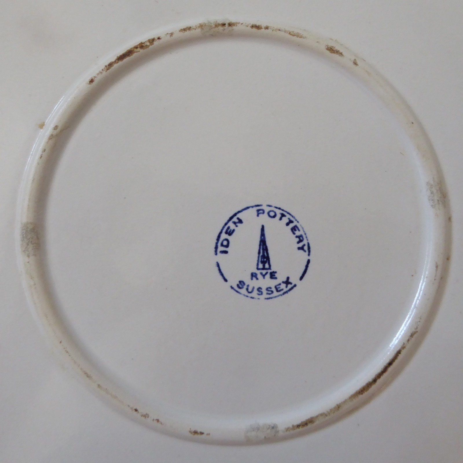 Iden Pottery studio pottery large 13" round flat plate serving platter, vintage - Image 9