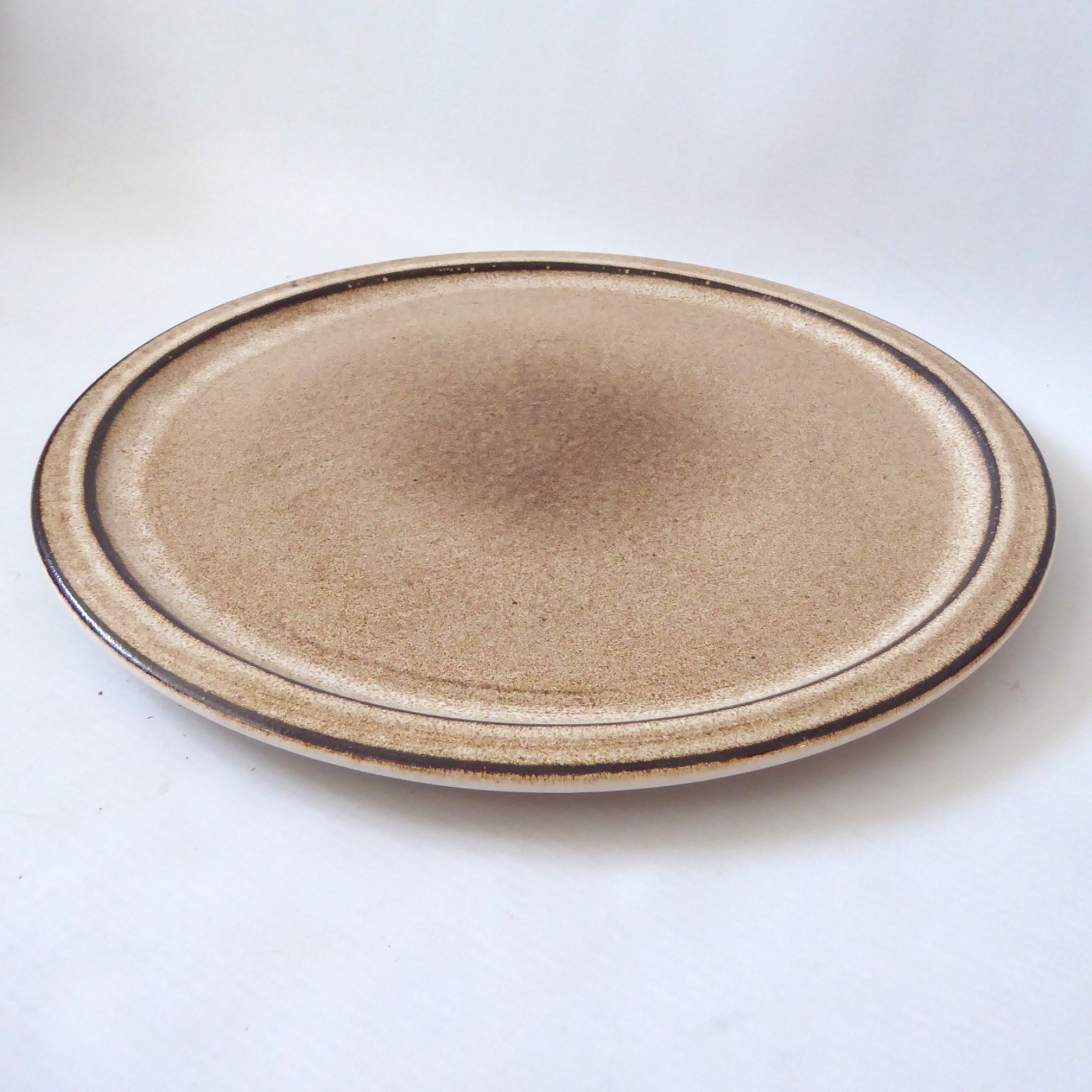 Iden Pottery studio pottery large 13" round flat plate serving platter, vintage