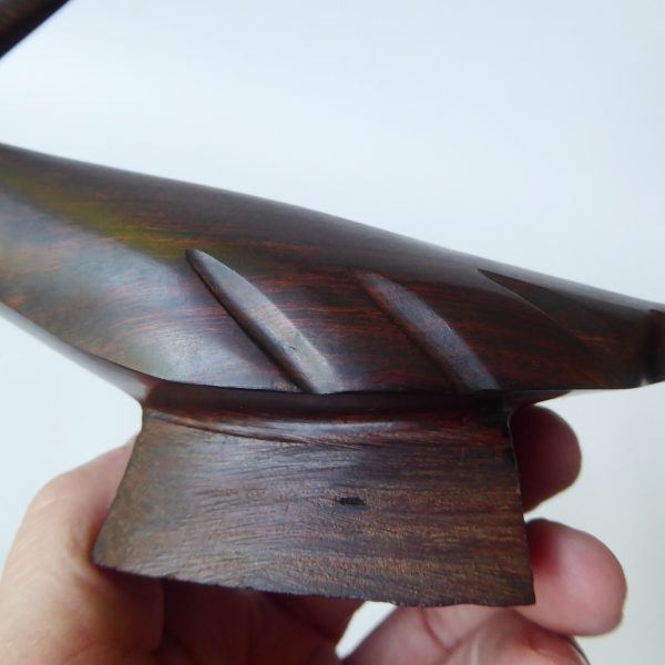 Ironwood stylised roadrunner bird. Modernist sculpture hand carved wood figurine - Image 12