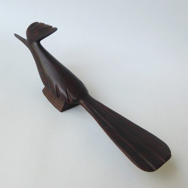 Ironwood stylised roadrunner bird. Modernist sculpture hand carved wood figurine - Image 6
