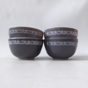 JAJ Pyrex 1964 Classics (grey vine) Party Bowl Set, 762. Vintage set 4, nibbles.