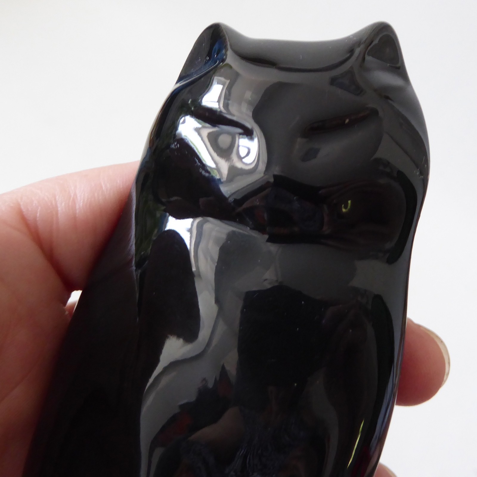 Jim Cooper pottery ceramic cat, small black glazed figure, modernist minimalist - Image 12