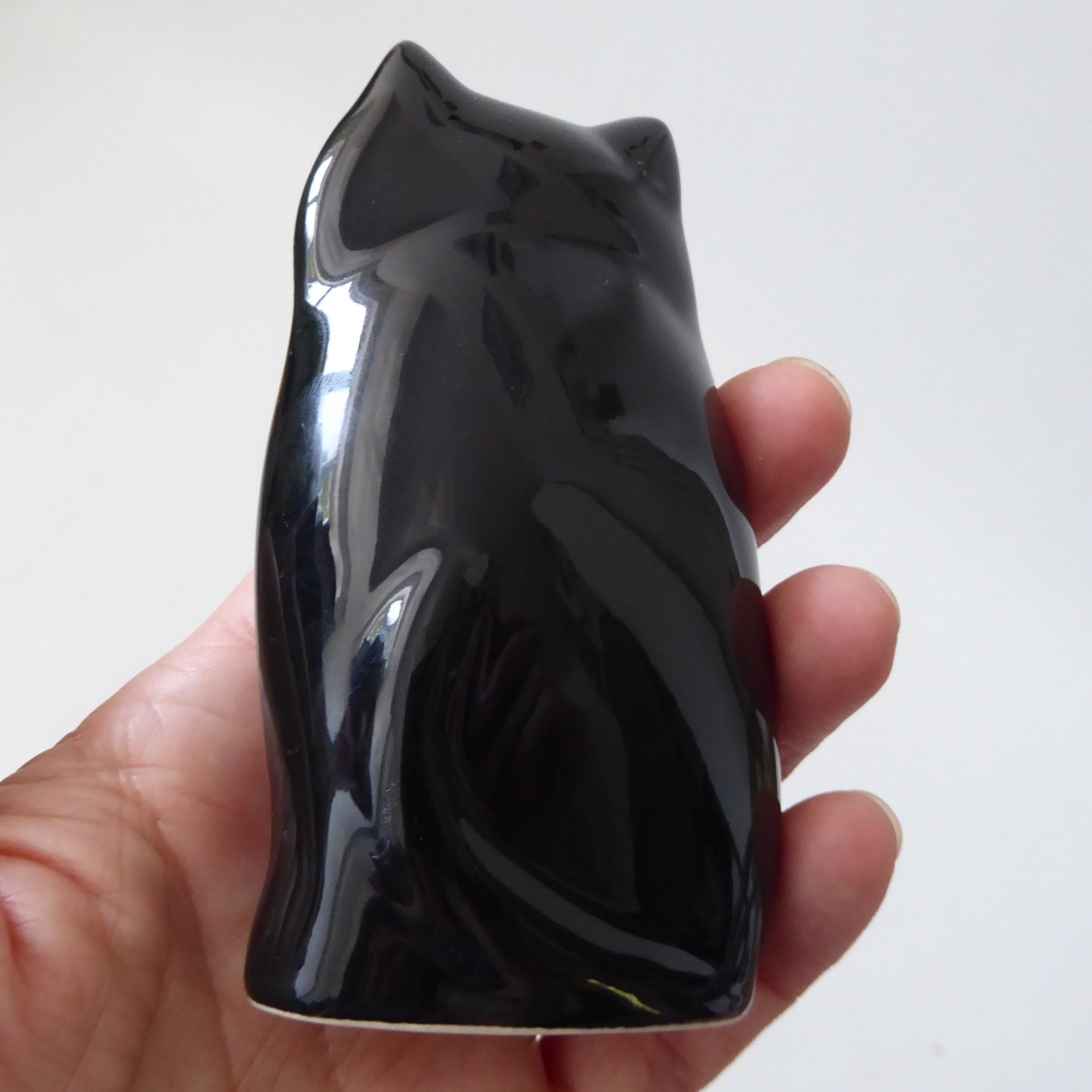 Jim Cooper pottery ceramic cat, small black glazed figure, modernist minimalist - Image 13