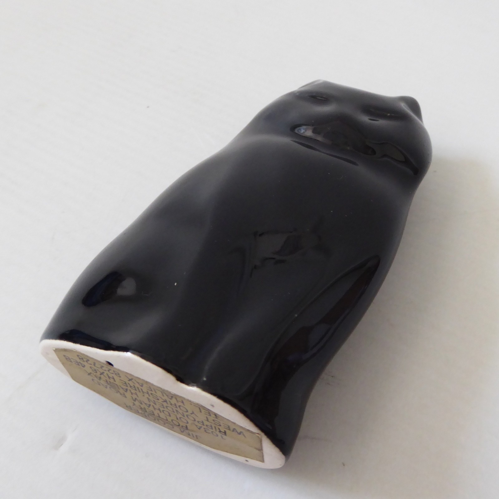 Jim Cooper pottery ceramic cat, small black glazed figure, modernist minimalist - Image 15