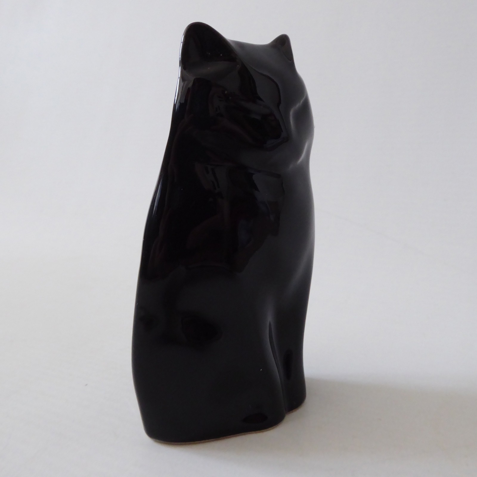 Jim Cooper pottery ceramic cat, small black glazed figure, modernist minimalist - Image 5