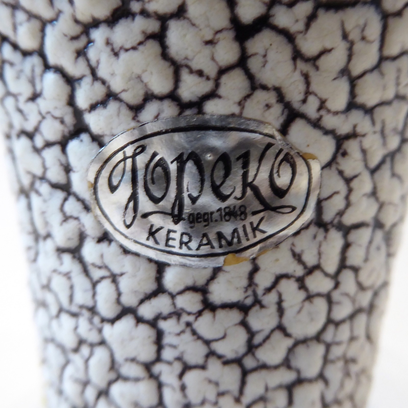 Jopeko Keramik West German pottery Cortina crackle shrink glaze vintage vase pot - Image 3