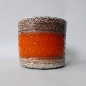 Jopeko plant pot holder planter. West German pottery ceramic, orange retro MCM