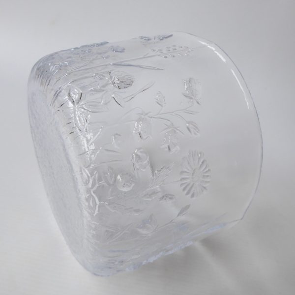 Kosta Boda Sweden Ulla wild flowers clear art glass crystal bowl, Kjell Engman - Image 11