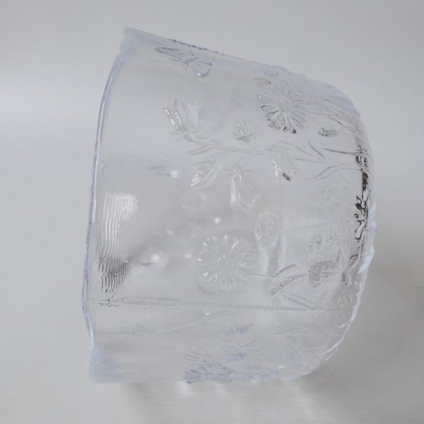 Kosta Boda Sweden Ulla wild flowers clear art glass crystal bowl, Kjell Engman - Image 13