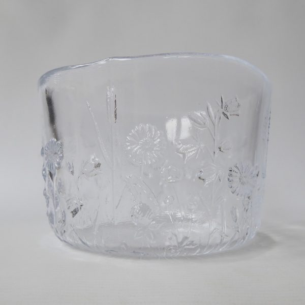 Kosta Boda Sweden Ulla wild flowers clear art glass crystal bowl, Kjell Engman - Image 5
