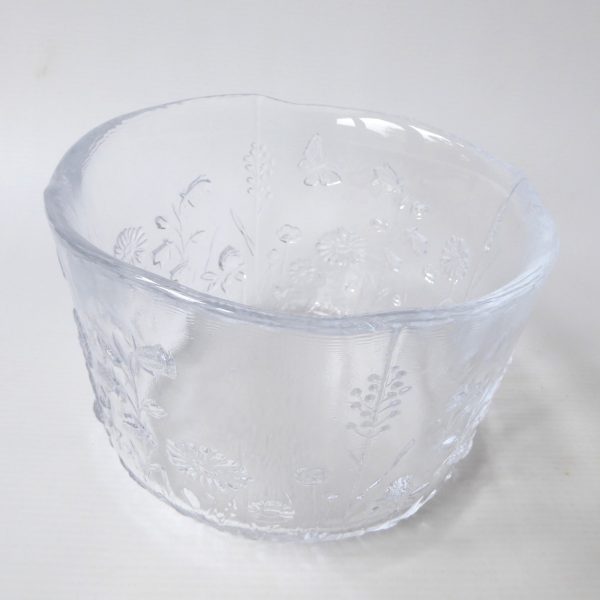 Kosta Boda Sweden Ulla wild flowers clear art glass crystal bowl, Kjell Engman - Image 7