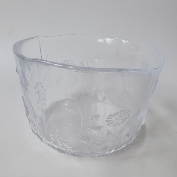Kosta Boda Sweden Ulla wild flowers clear art glass crystal bowl, Kjell Engman - Image 8