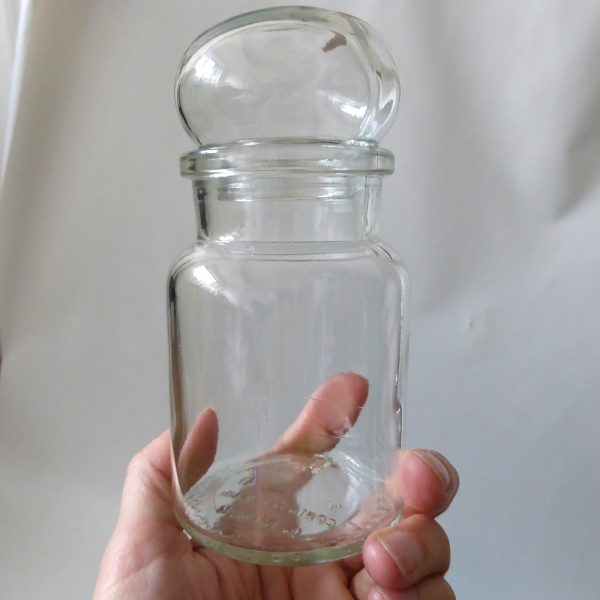 Made in Belgium set of 3 vintage retro glass apothecary storage jars, 1970s, 7" - Image 13