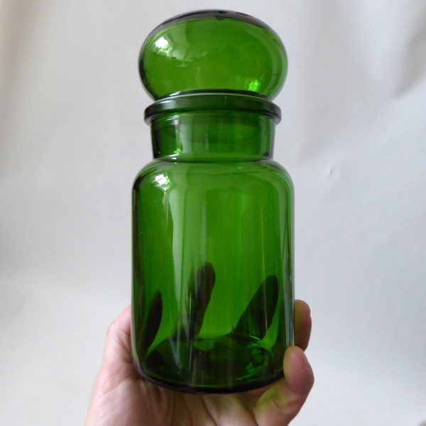 Made in Belgium set of 3 vintage retro glass apothecary storage jars, 1970s, 7" - Image 15