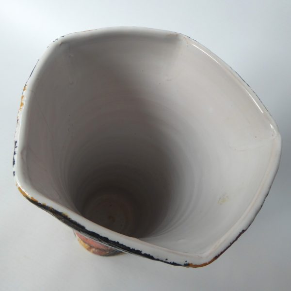 Mid century Fratelli Fanciullacci sgraffito rose Italy pottery ceramic vase 8394 - Image 15