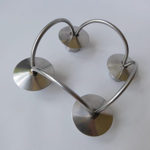 Mid century stainless steel candle holder. Modernist 4 cups/scoops. Danish style - Image 10