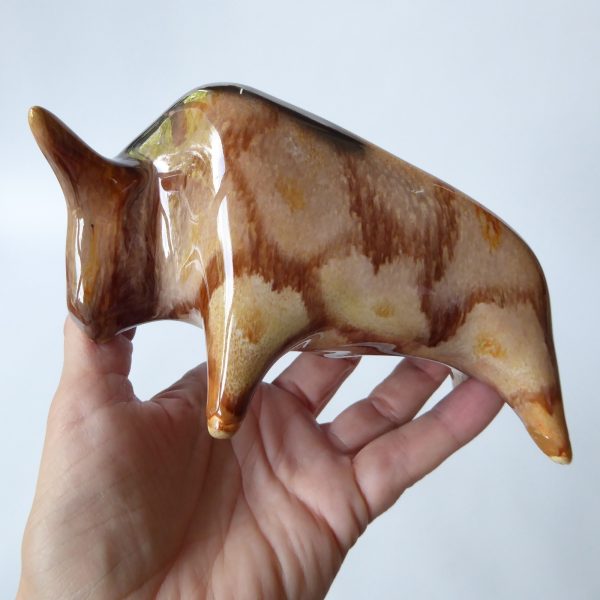 Modernist mid century pottery ceramic bull figurine, Osterr Edelkeramik Austria - Image 13