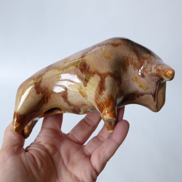 Modernist mid century pottery ceramic bull figurine, Osterr Edelkeramik Austria - Image 14