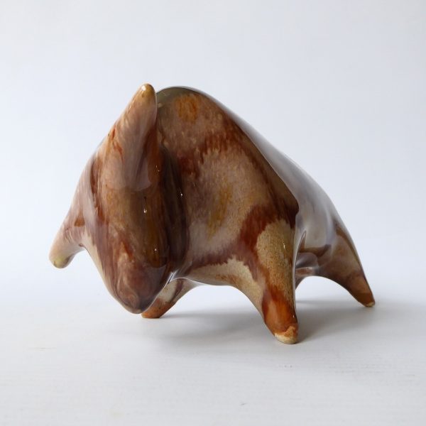 Modernist mid century pottery ceramic bull figurine, Osterr Edelkeramik Austria - Image 4