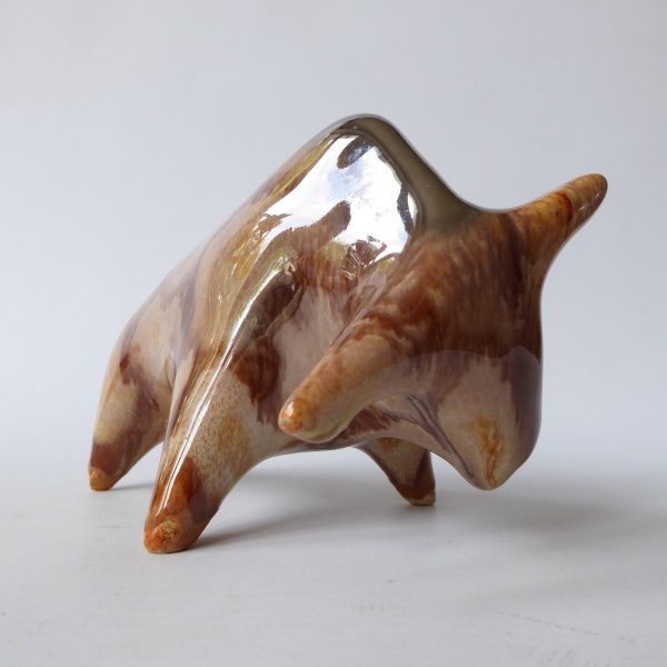 Modernist mid century pottery ceramic bull figurine, Osterr Edelkeramik Austria - Image 6