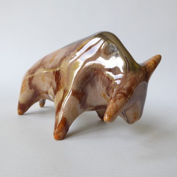 Modernist mid century pottery ceramic bull figurine, Osterr Edelkeramik Austria - Image 7