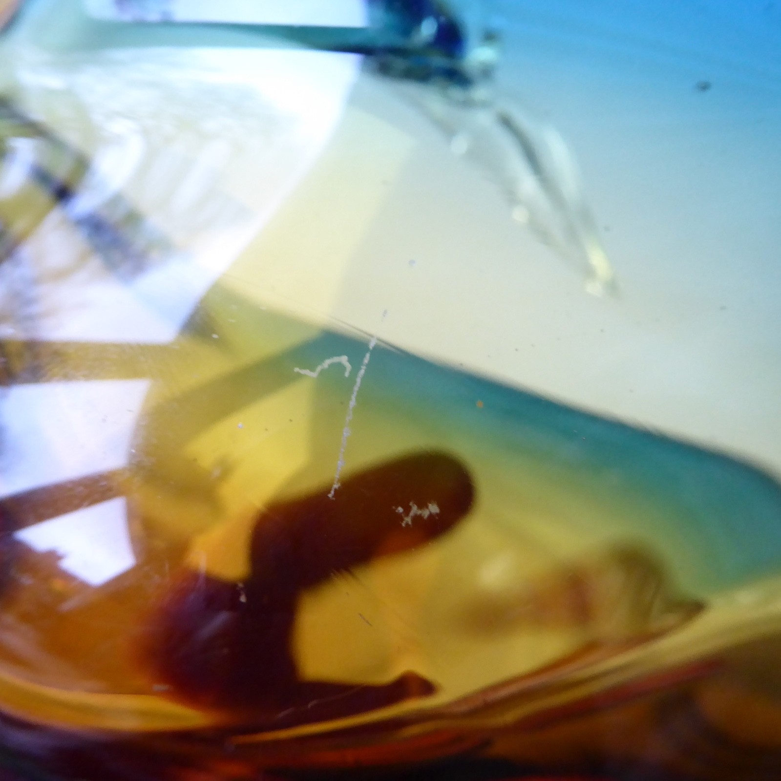 Murano art glass duck figurine blue amber. Vintage Italian bird bowl dish, retro - Image 16