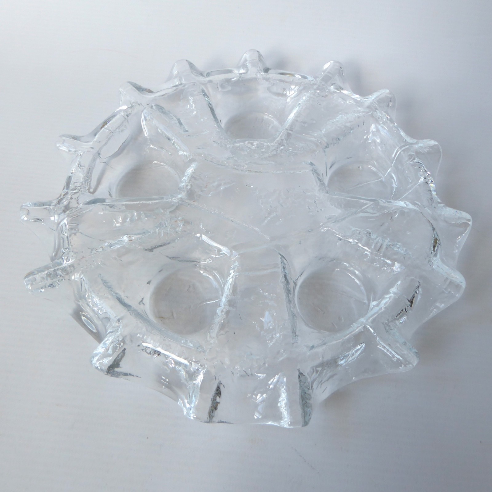 Muurla glass 5 tealight candle holder. Vintage Finland/Finnish art glass, 1970s - Image 4