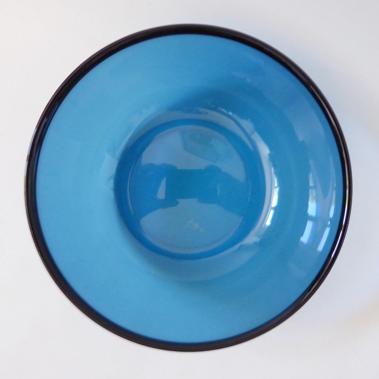 Orrefors FUGA 6.5" art glass bowl, smoky blue, Sven Palmqvist, vintage 1960s - Image 3