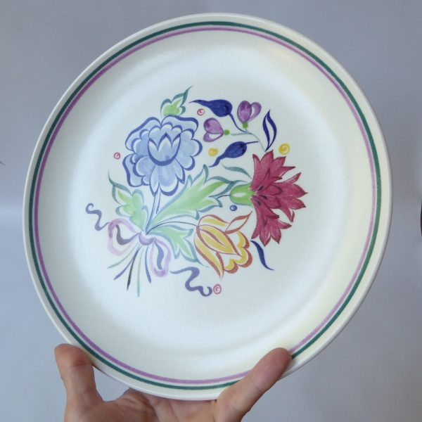 Poole Pottery 10" dinner plate, flora traditional. Signed BNK vintage ceramic - Image 10