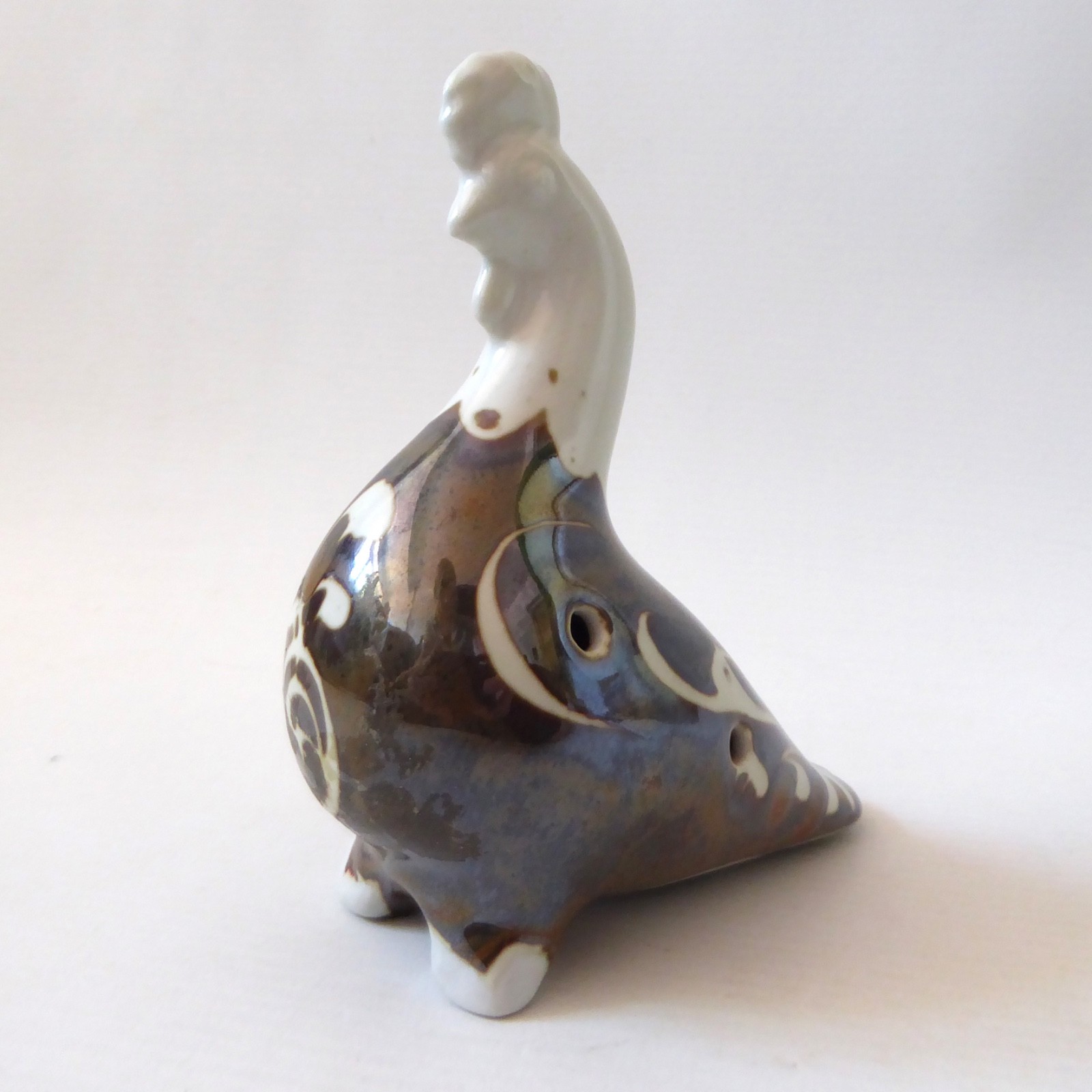 Porcelain ceramic bird whistle, 4 hole glazed ocarina wind instrument figurine - Image 4