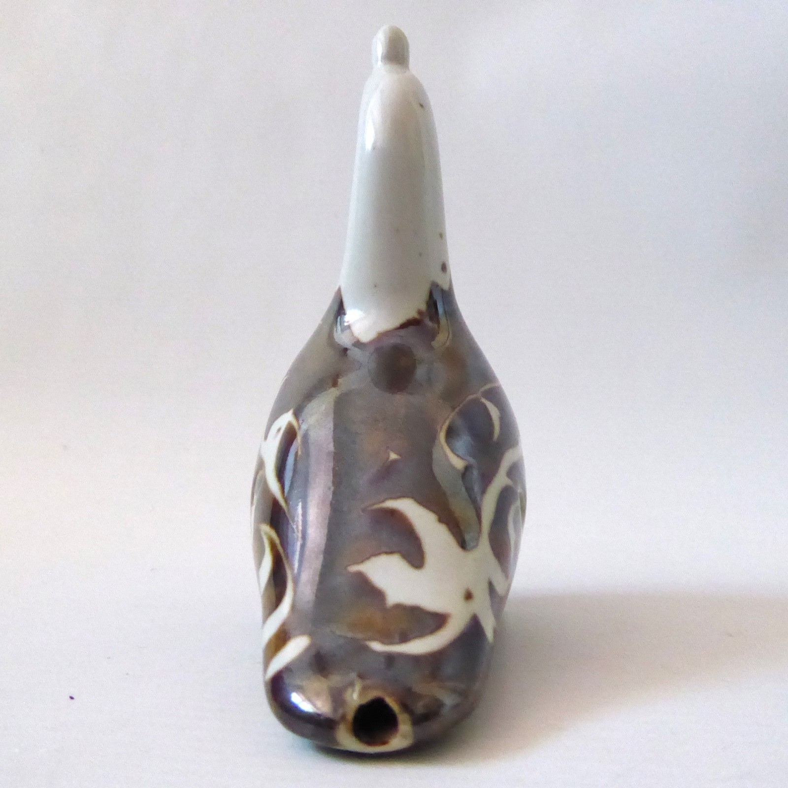 Porcelain ceramic bird whistle, 4 hole glazed ocarina wind instrument figurine - Image 6