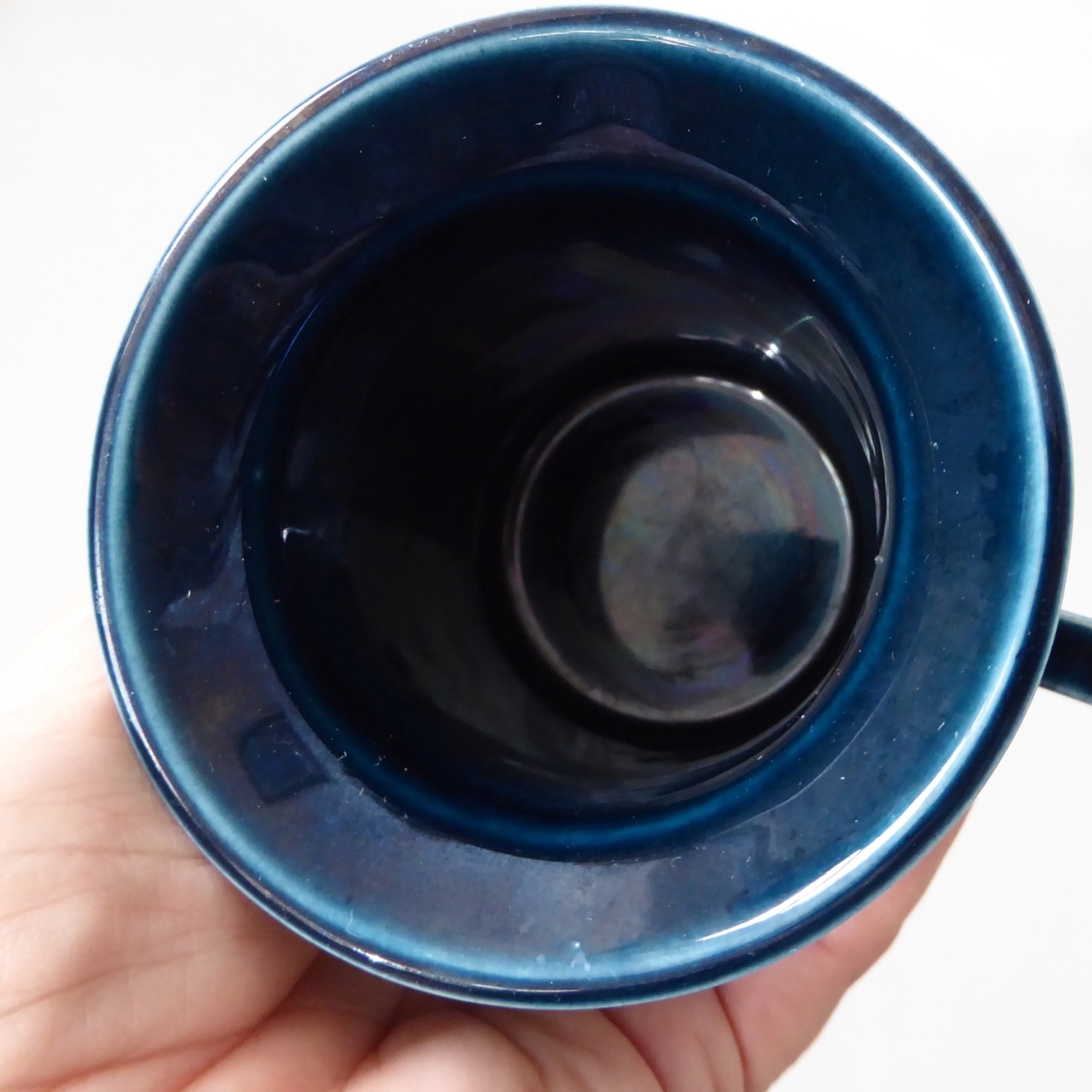 Portmeirion Jupiter cup & saucer 1960s Susan Williams Ellis, petrol blue circles - Image 8