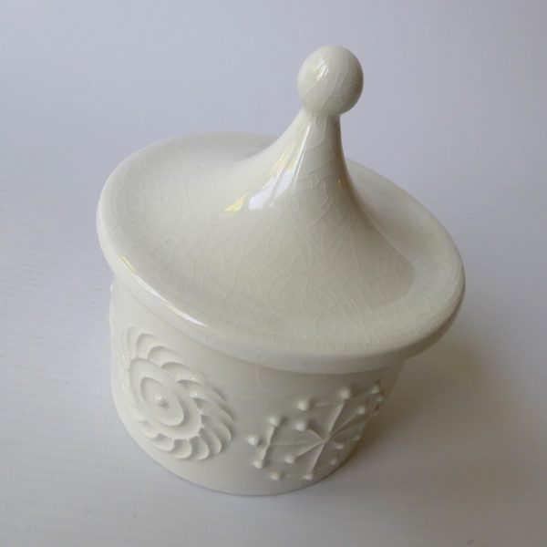 Portmeirion TOTEM Susan Williams-Ellis 1960/1970s white lidded sugar bowl vintg. - Image 7