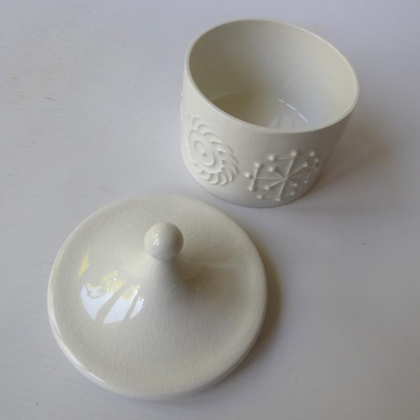 Portmeirion TOTEM Susan Williams-Ellis 1960/1970s white lidded sugar bowl vintg. - Image 8