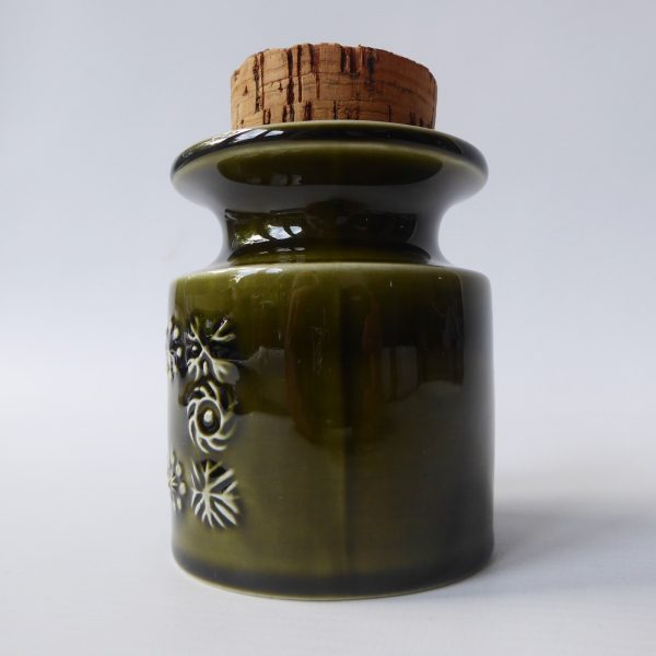 Portmeirion TOTEM green spice herb jar pot +cork Susan Williams-Ellis 1960/1970s - Image 3