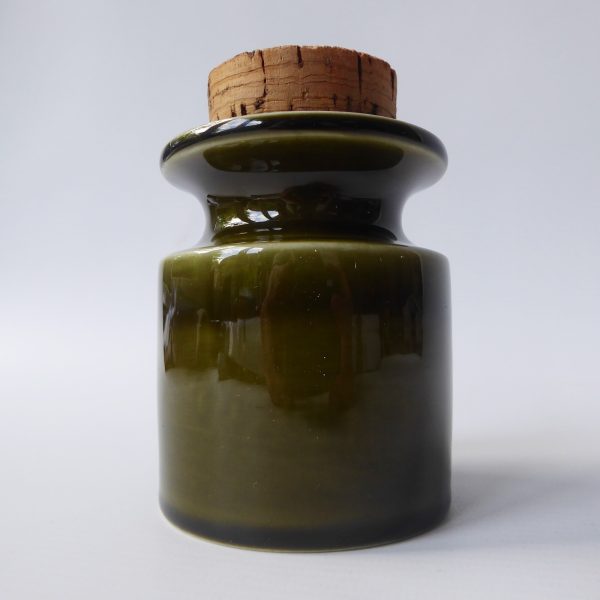 Portmeirion TOTEM green spice herb jar pot +cork Susan Williams-Ellis 1960/1970s - Image 4