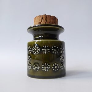 Portmeirion TOTEM green spice herb jar pot +cork Susan Williams-Ellis 1960/1970s